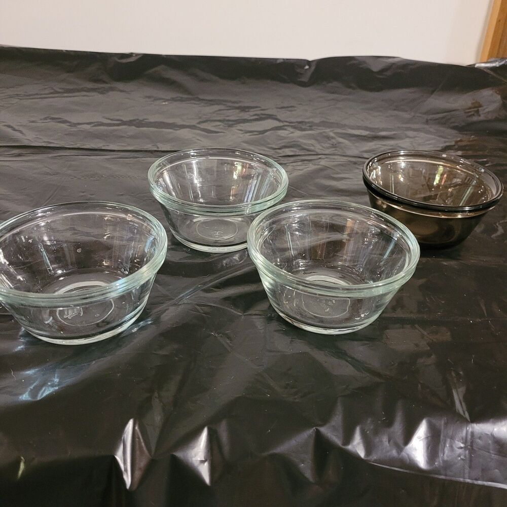 Anchor Hocking 6 Oz. Custard/Dessert Cups #1034 - Clear Glass  Set of 4